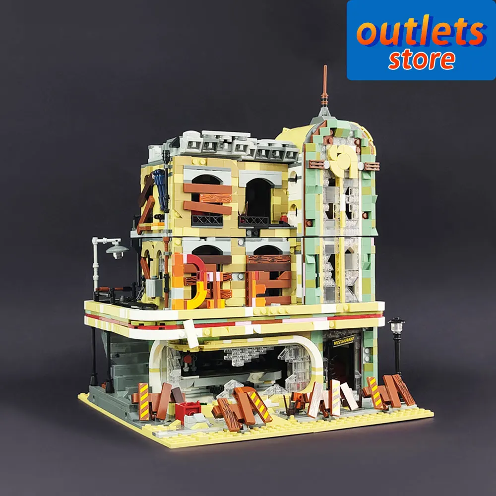 JIESTAR 89101 креативный эксперт уличный вид Думсдэй Ресторан кубики Moc модульный дом