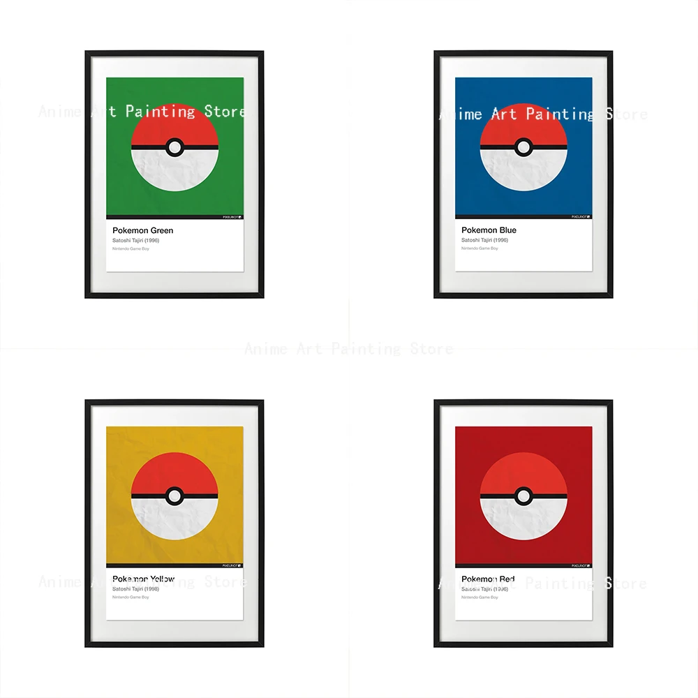 

Japanese Anime Pokemon Canvas Painitng Pikachu Charmander Snorlax Squirtle Poster and Print Kids Room Wall Art Home Decor Cudros