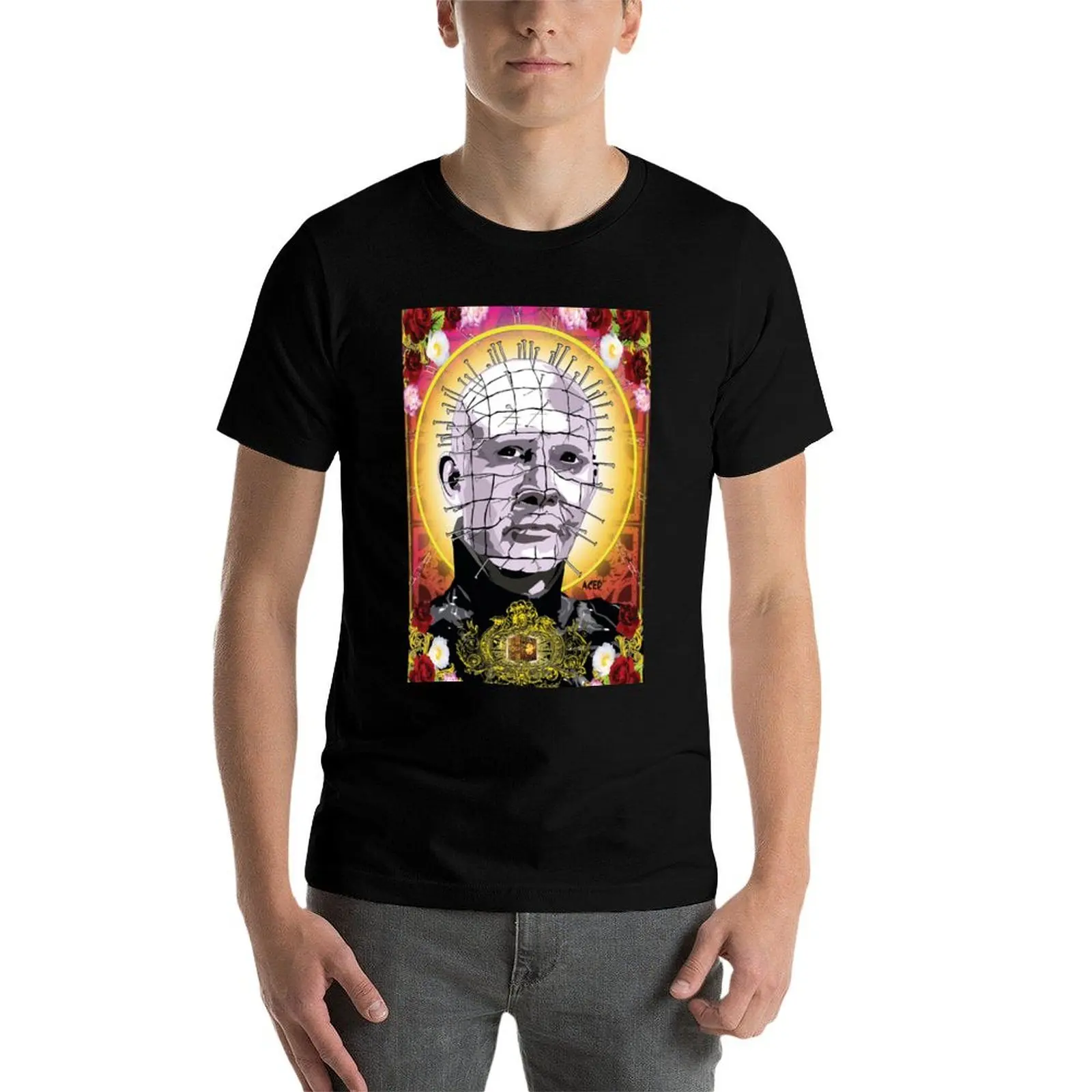 Фото Футболка Hellraisers Pinhead, простая футболка большого размера №4