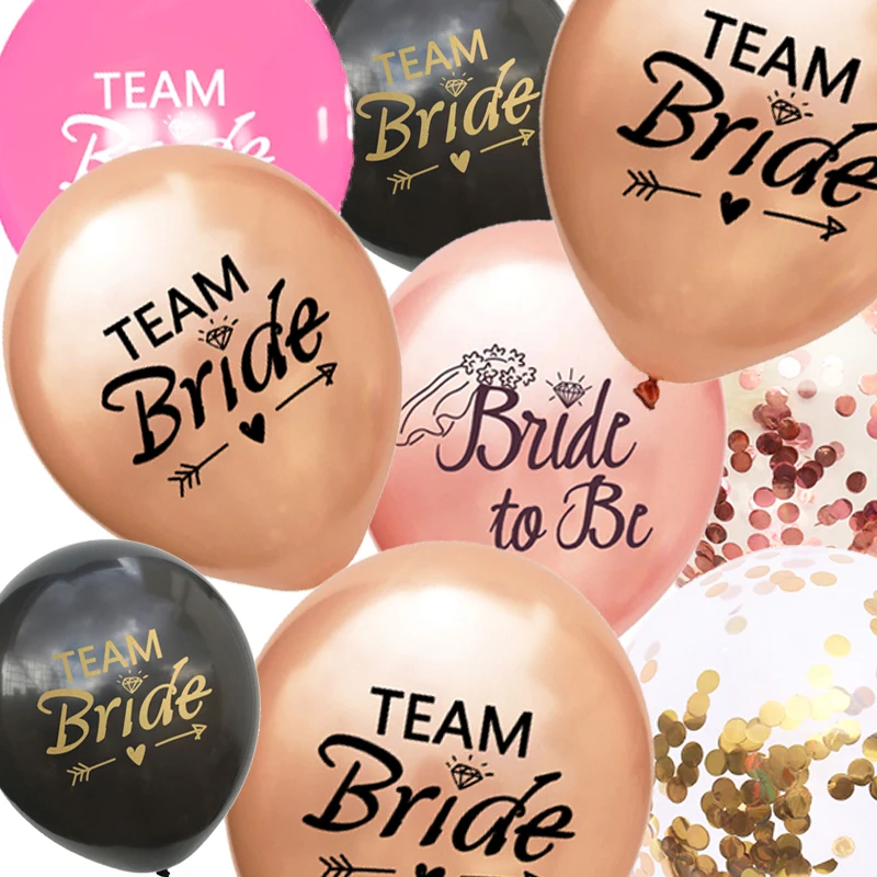 

10Pcs Rose Gold Wedding Decoraion Latex Sequin Balloons Confetti Bride To Be Party Decoration Bridal Shower Bride Accesories