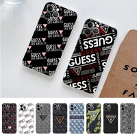 american fashion luxury brand guess phone case for iphone 11 12 13 mini pro xs max 8 7 6 6s plus x 5s se 2020 xr case