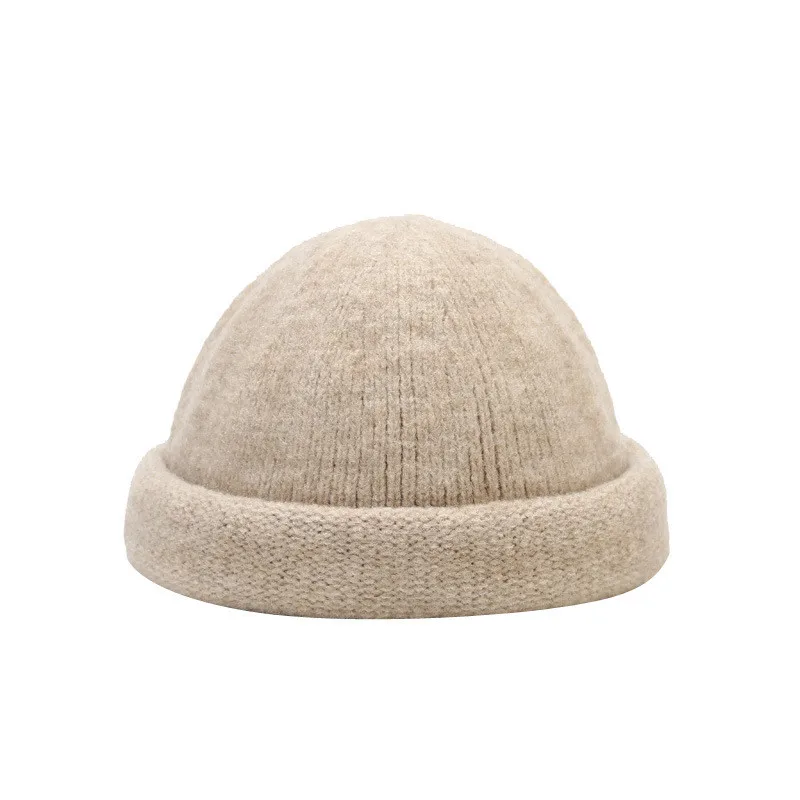 

Autumn Winter Vintage Docker Cap Brimless Hat Beanie Hats Acrylic Solid Color Landlord Sailor Cap Men and Women 08