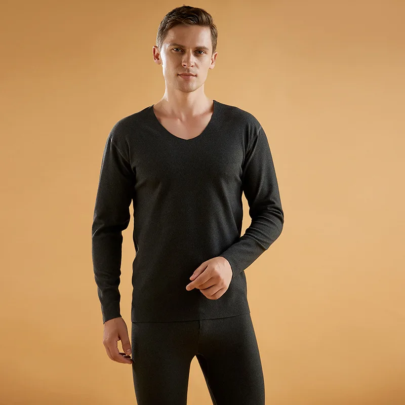 Large Size Seamless Men's Thermal Underwear Suit Male Winter Thicken Thermo Underwear Set 2Pcs Mens Keep Warm Thermal Clothing