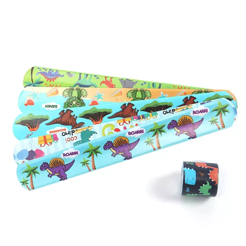 

10pcs Kids Birthday Party Gift Dinosaur Slap Snap Wrap Wristband Bracelet Hand Ring Baby Shower Favor Souvenir Cute Giveaway