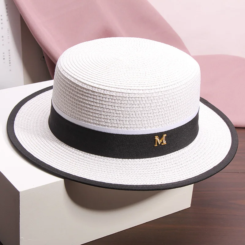 

Hat Women Summer Outing Beach Hat Sun Shading Straw Hat Flat Top Elegant Women's Banquet Wedding Foldable Top Hat Holiday Gift