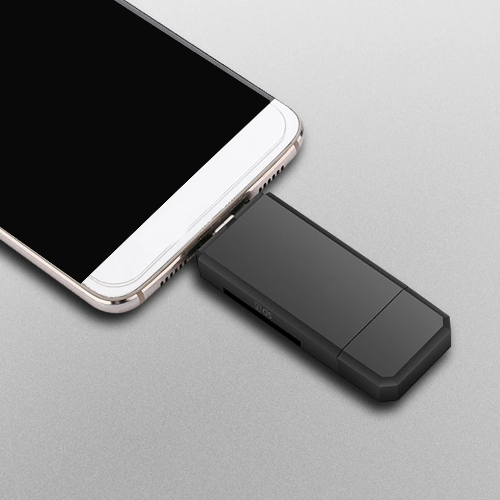 

2-in-1 Type-c USB 3.0 Card Reader Dual Heads SD TF Micro SD Memory Cards Reading Writing Device