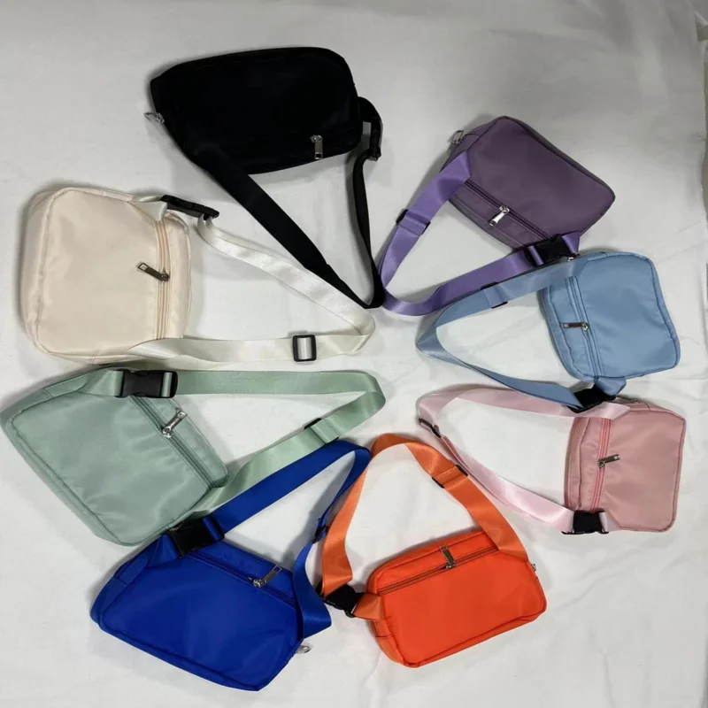 Lulu waist bag, nylon waterproof chest bag, men's and women's crossbody bag, outdoor sports and running waist bag