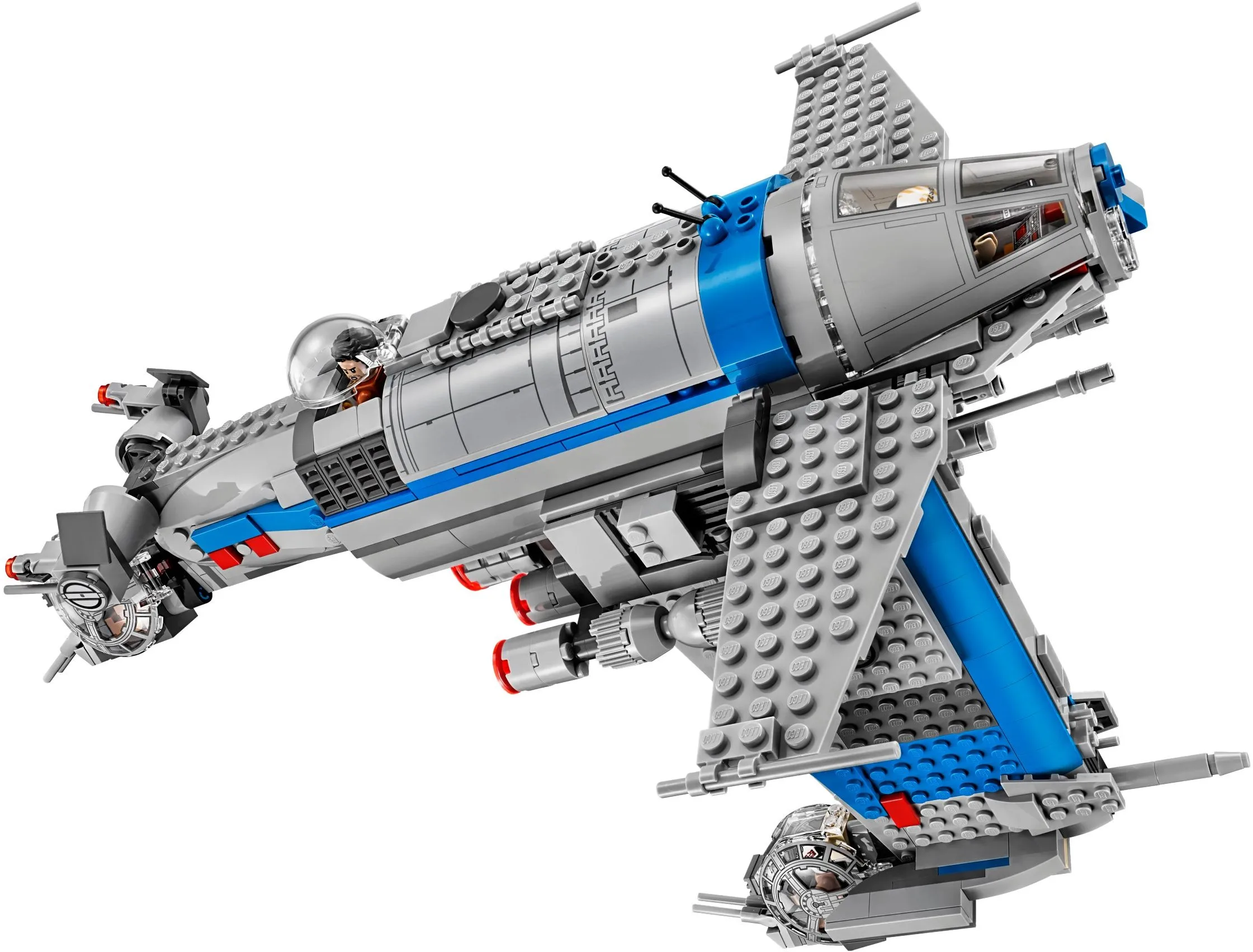 Фото 778 деталей MOC-75188: Конструктор серии «Космические сражения» — модель звездолета-бомбардировщика Сопротивления, технологические кирпичики 10914 для детей №1