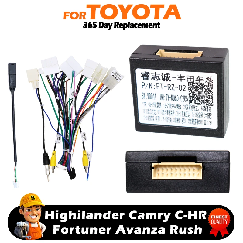 

Автомобильный декодер Canbus Box FT-RZ-02 для Toyota TOYOTA Highilander Camry C-HR Fortuner Avanza Rush жгут проводов питания авто кабель