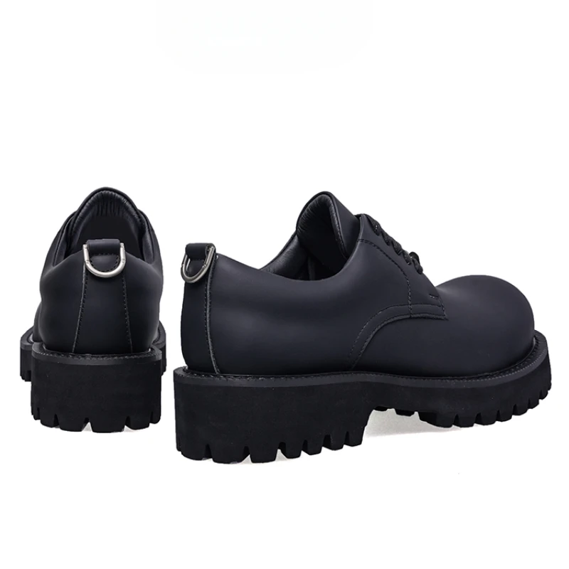 Мужские туфли дерби в британском стиле обувь на толстой подошве увеличивающая