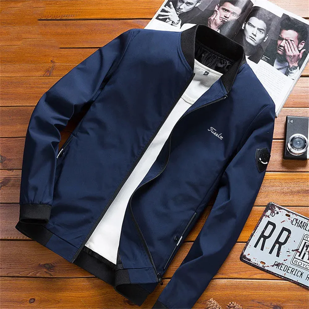 

Роскошная брендовая мужская верхняя одежда, новая осенне-зимняя деловая Повседневная облегающая мужская куртка для гольфа