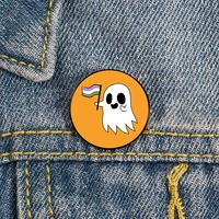 agender genderqueer pride ghost pin custom brooches shirt lapel teacher tote bag backpacks badge gift brooches pins for women