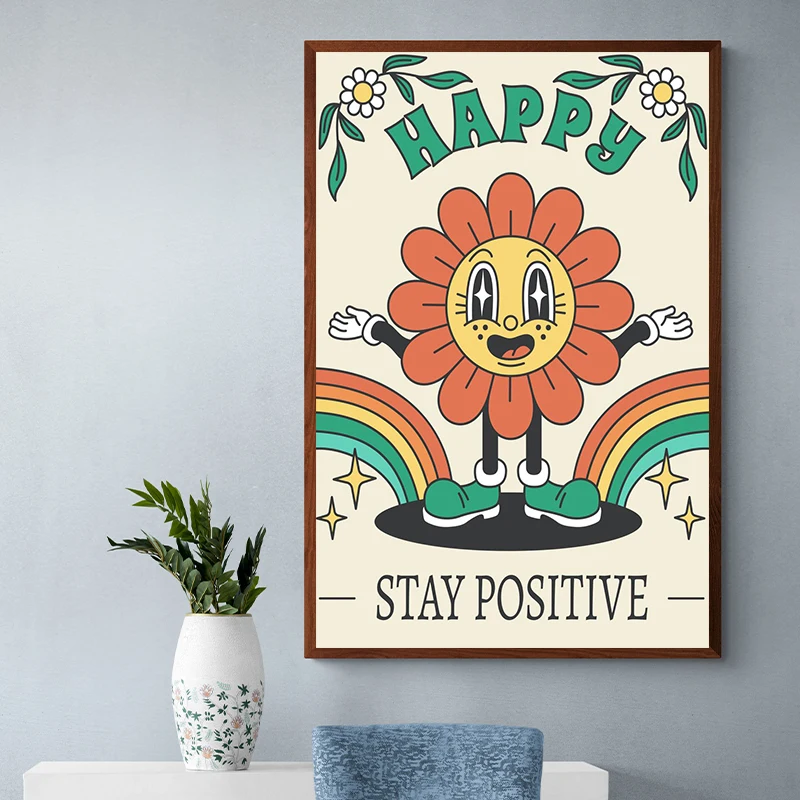 Постеры и принты с изображением героев мультфильмов цветов Groovy Картина на холсте