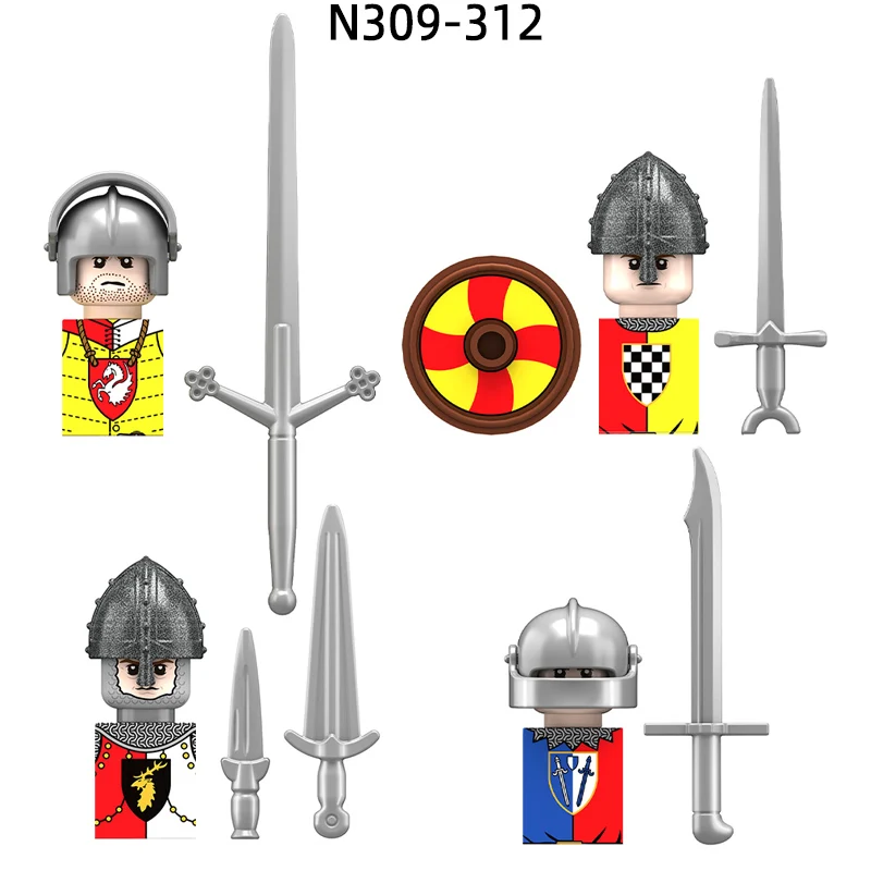 Средневековый великий меч палаша пехота мачете воин модель блоков набор