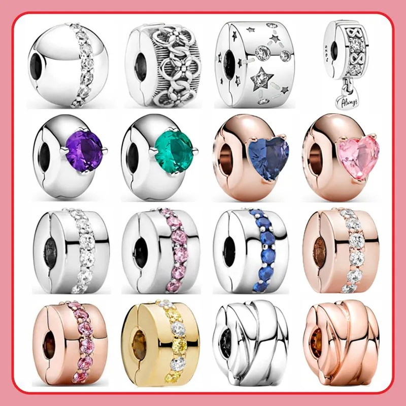 

New Hot 925 Sterling Silver Shining Ring Eternal Galaxy Charm Clip Is Suitable For The Original Pandora Women's Bracelet Jewelry