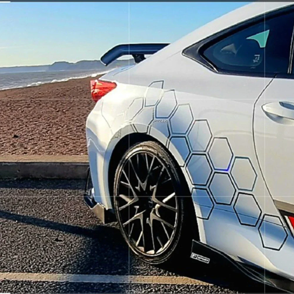 Фото Автомобильная креативная сотовая наклейка в открытом стиле, автографическая виниловая наклейка, тюнинг, боковая наклейка автомобиля для Audi BMW Hyundai Ford Jeep Fiat №2