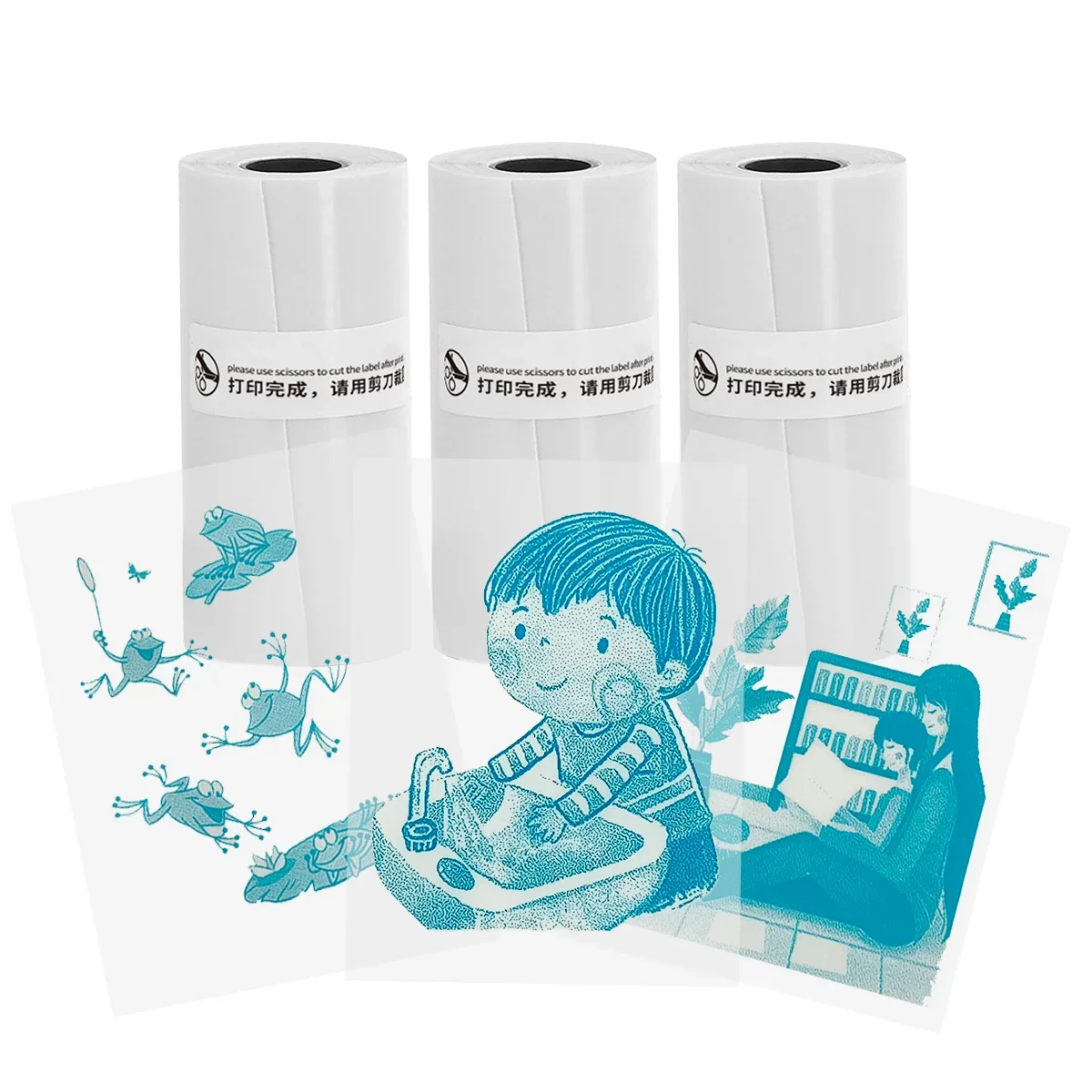 57x25 мм голубая прозрачная термонаклейка мини-бумага для принтера самоклеящаяся