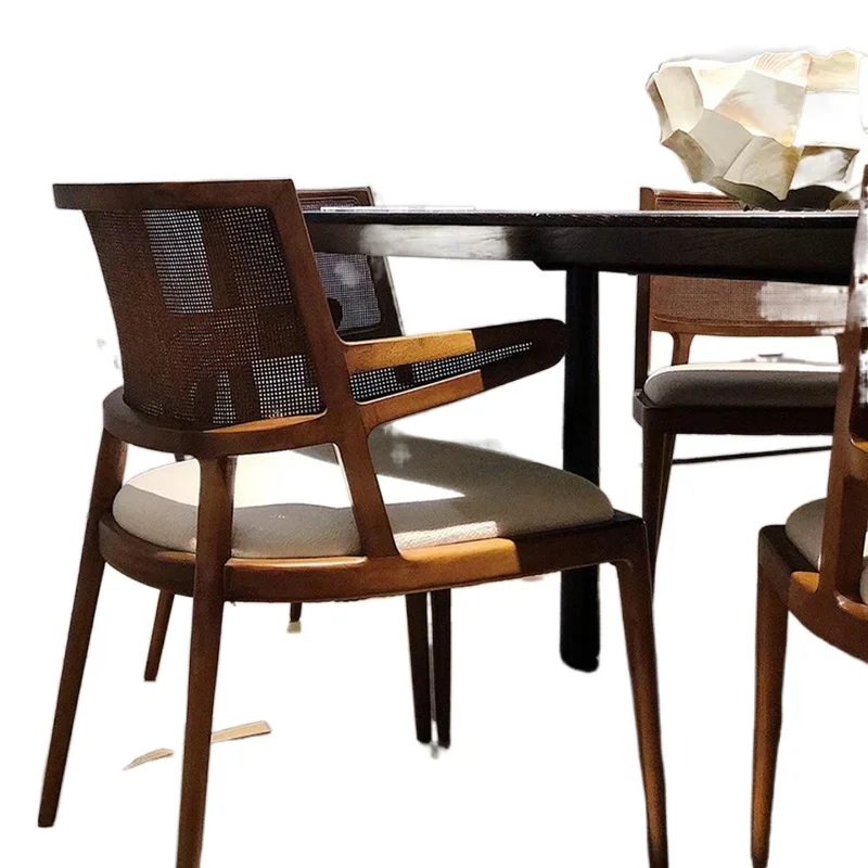 

Designer Dining Chairs Wooden Ergonomic Chaise Lounge Living Room Kitchen Chair Modern Bar Household Silla Retro Furniture
