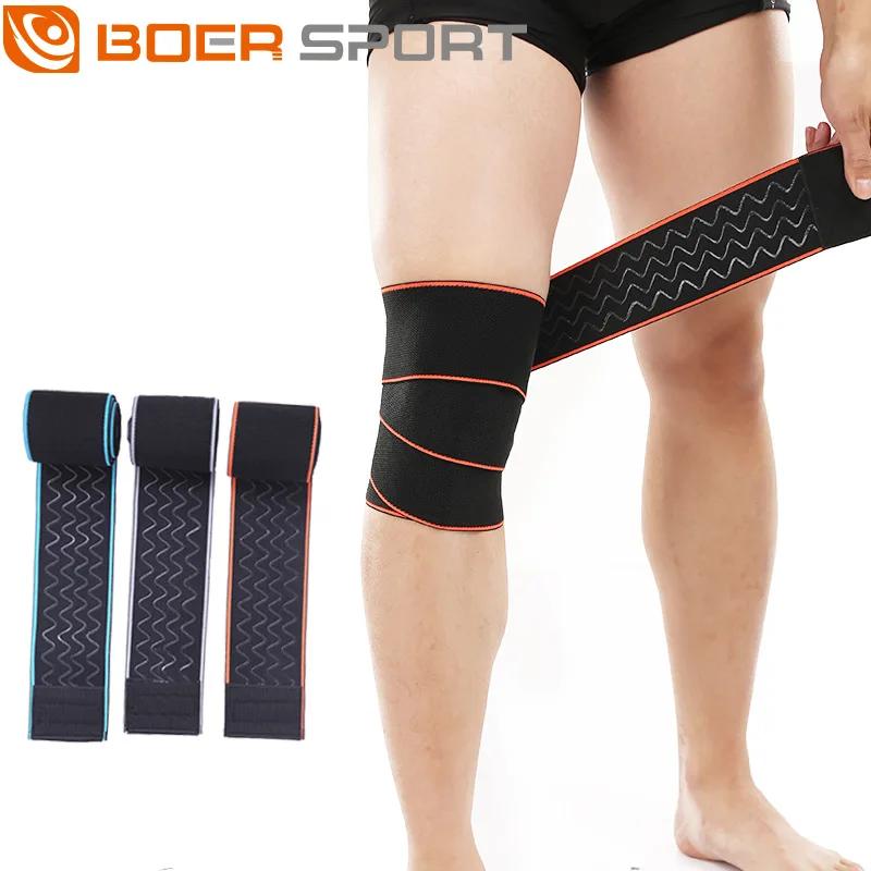 

Boer Sport Sports Straps Knee Pads Men Women Silicone Non-slip Squatting Weightlifting Fitness Wrapped Antisprain Leg Protection