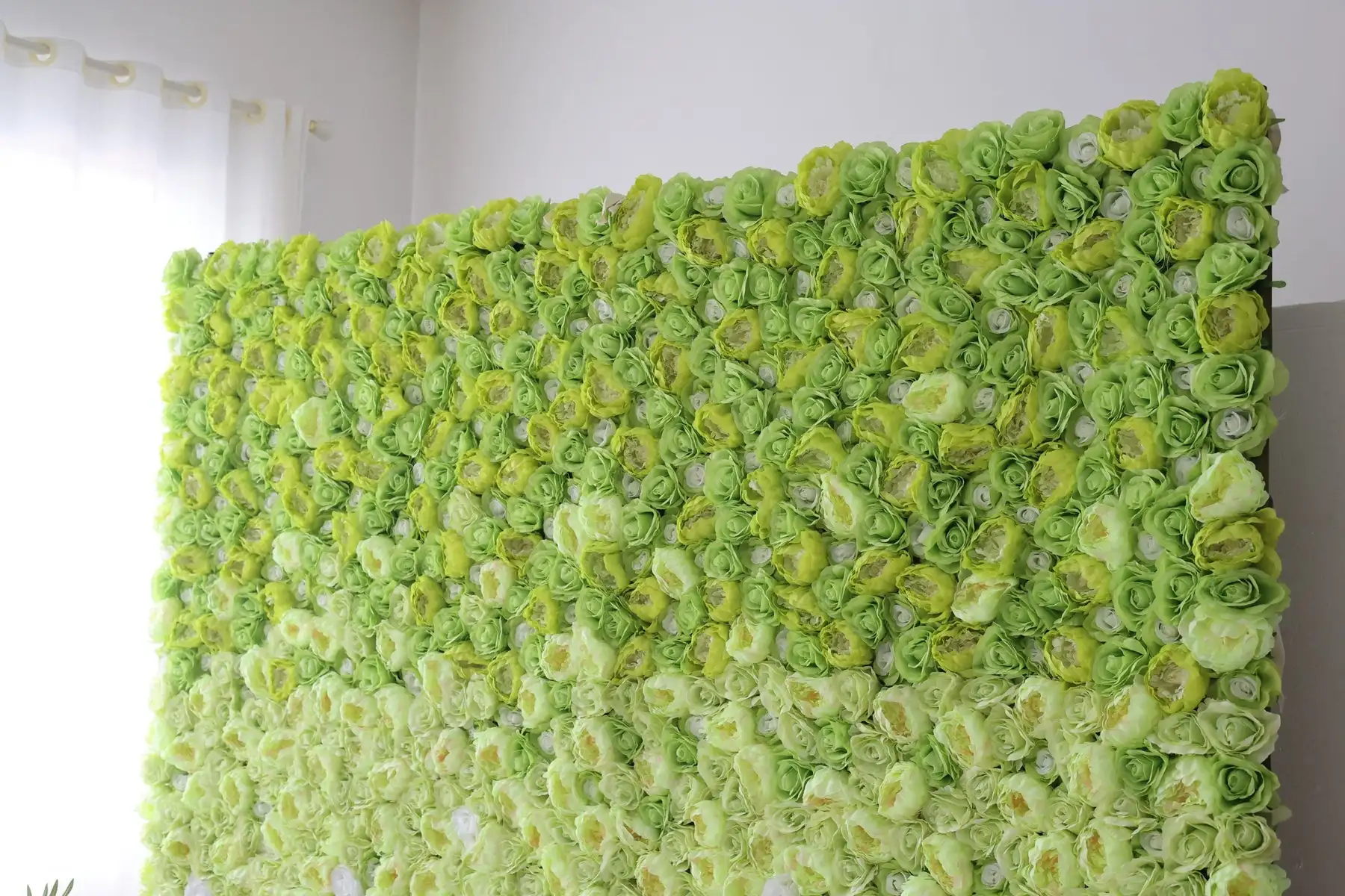 3D biało-zielona seria gradientowa piwonia kwiatowa tkanina na zasłony ściana zewnętrzne tło ślubne dekoracje recepcję