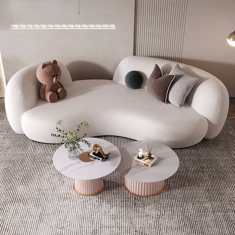 

Nordic fabric sofa modern minimalist small apartment beauty salon seating area reception net red lamb velvet sofa sofa set