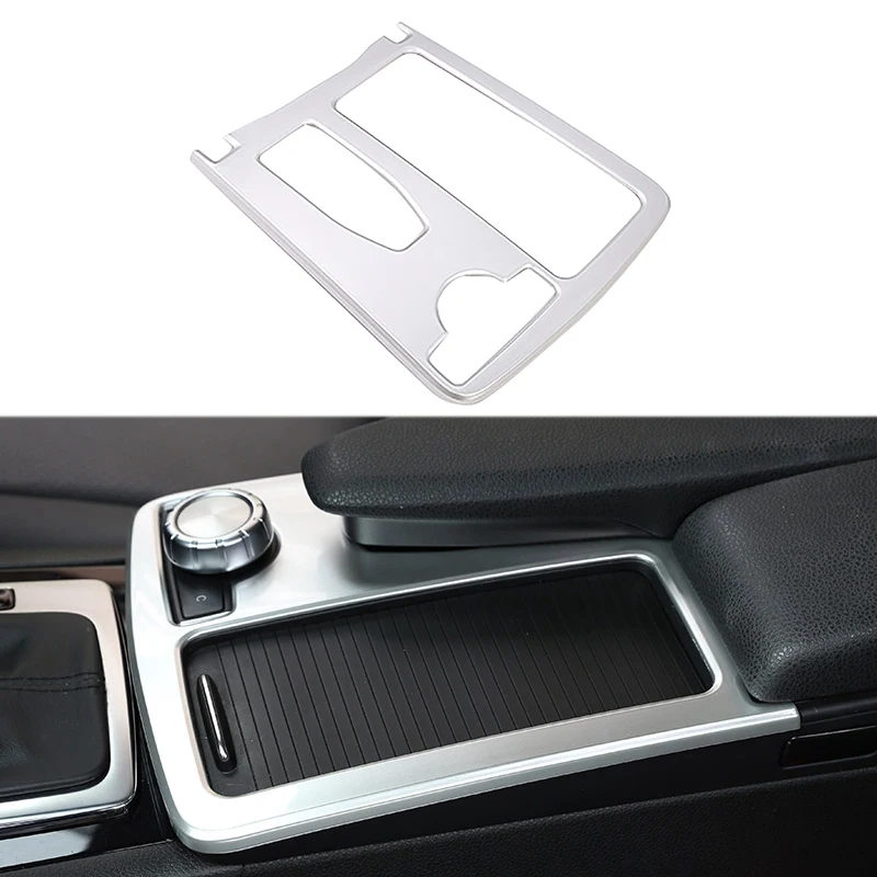 

Car Silver ABS Central Console Cup Holder Frame Trim Cover Right Drive for Mercedes Benz E Class C Class W204
