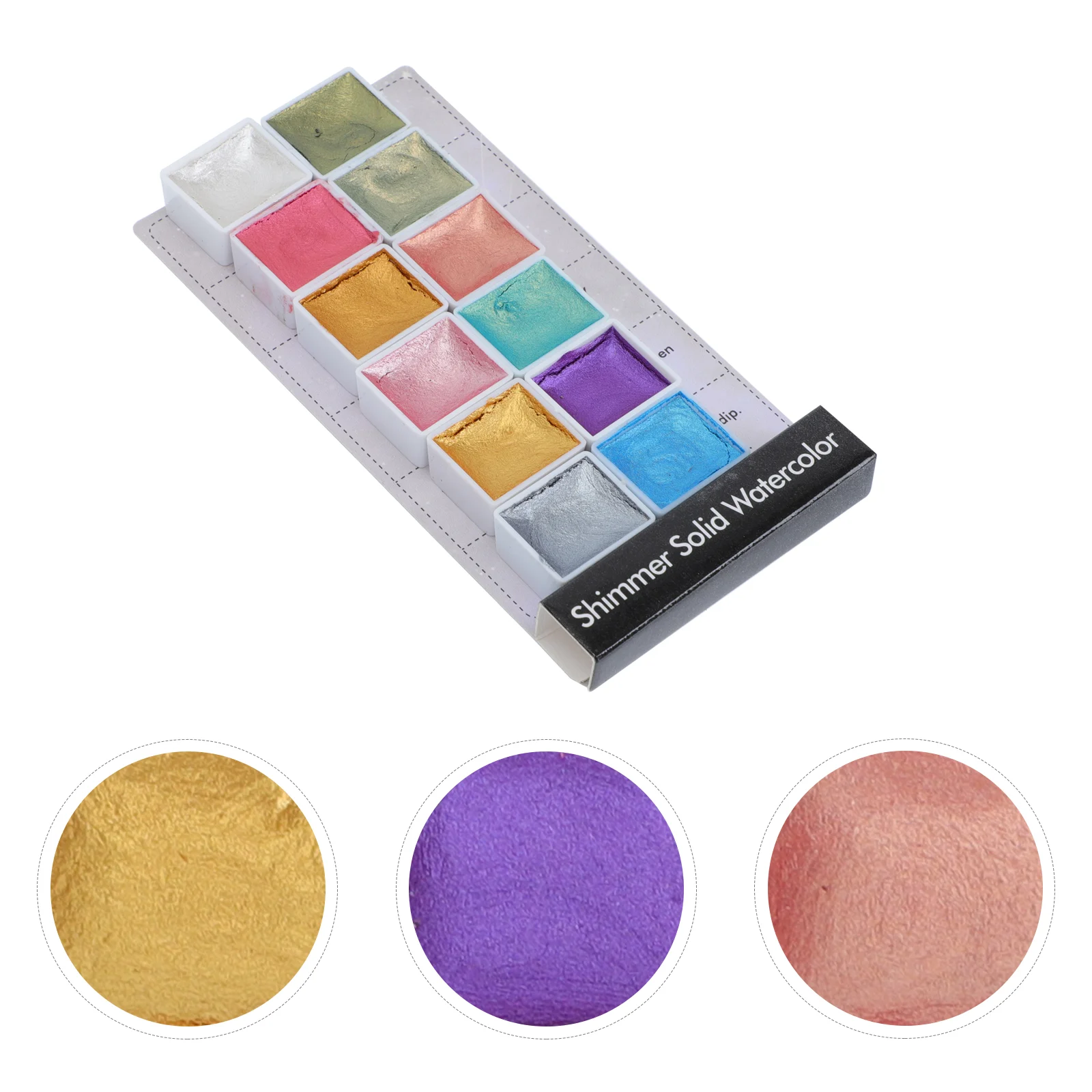 

1 Box Watercolor Metallic Glitter Colors Lightweight and Portable for Kids Beginners Christmas Gift Idea
