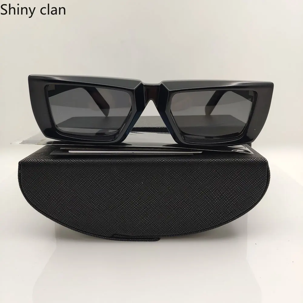 

Hot Rectangle Black Acetate Women's Sunglasses 2023 Men Brand Designer Summer Shades Ladies Elegant Vintage Sun Glasses UV400