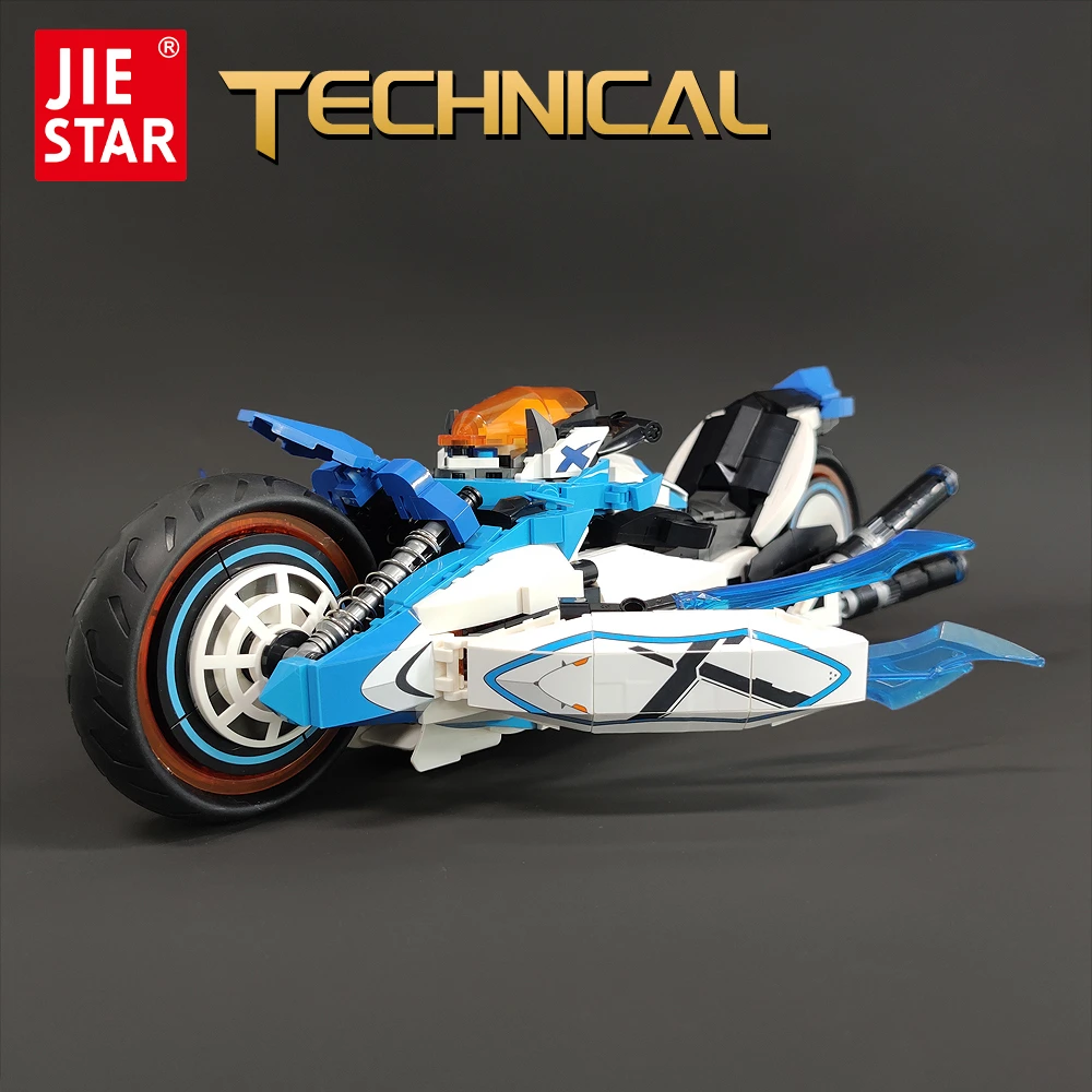 

JIESTAR 58013 1230pcs Super Speed Racing CYBERANGEL High-Tech Motorcycle Brick Technical Model Building Blocks Boys Toys Gifts