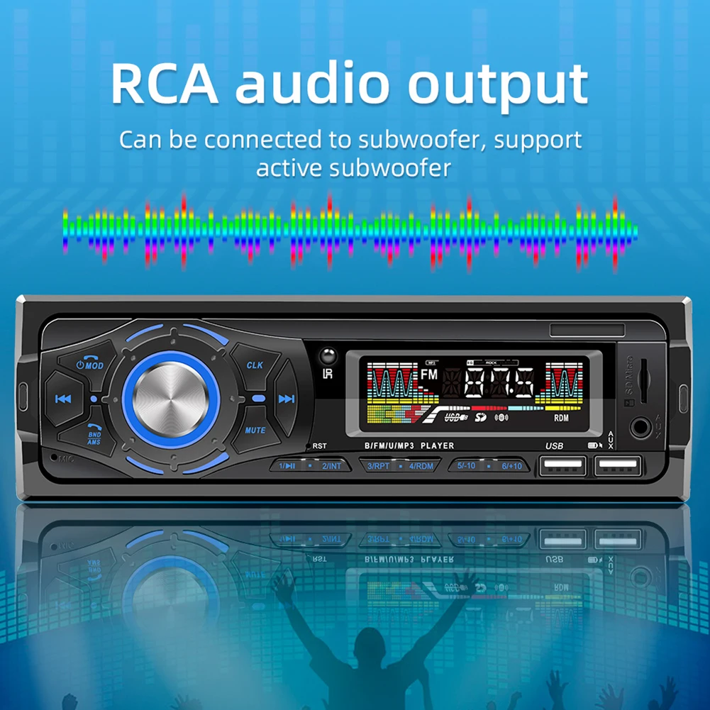 

1 Din аудио музыкальный плеер In-dash 55Wx4 автомобильный мультимедийный плеер с ЖК-экраном Автомобильный радиоплеер USB зарядное устройство Bluetooth-С...