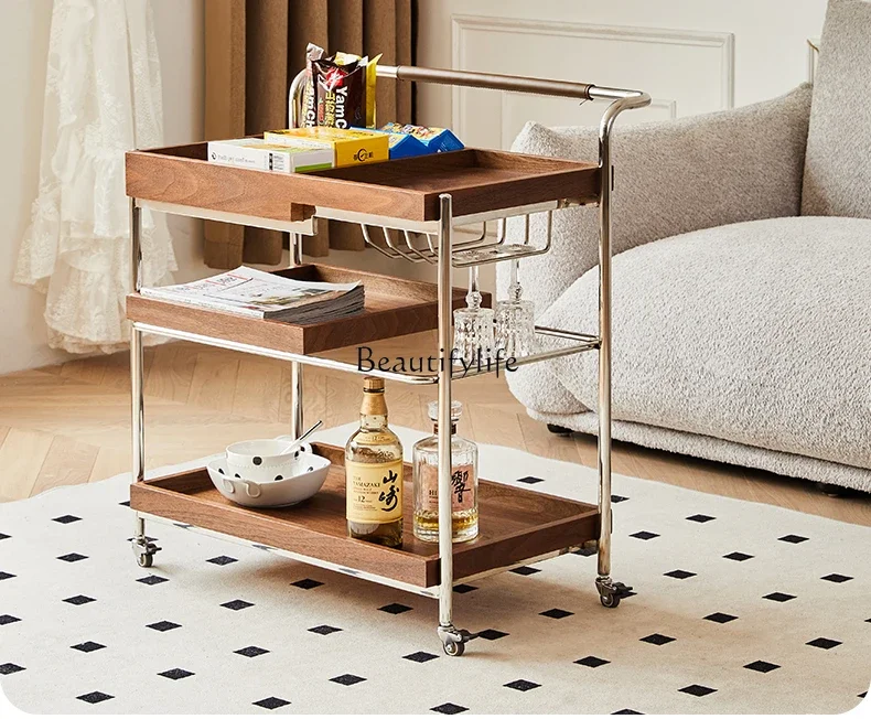 Мобильный чайный столик для гостиной светильник из нержавеющей стали роскошный