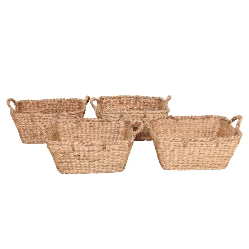 

Stylish & Durable Set of 4 Water Hyacinth Baskets, Perfect for Home Decoration and Storage Solutions.