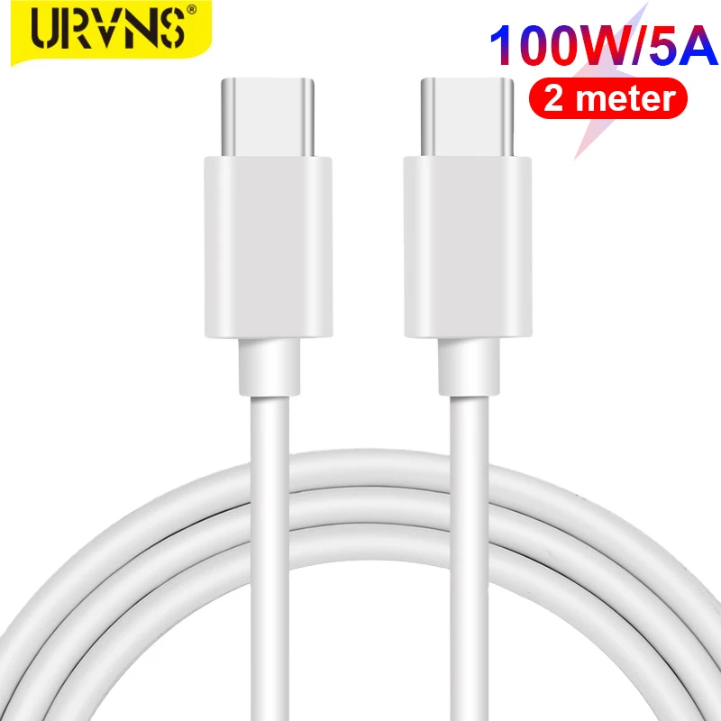 

URVNS USB C to USB C Cable 100W 6.6ft, 5 Pack 5A Type C PD Fast Charging Charger Cord for Galaxy S21 S20, MacBook Pro, iPad Pro