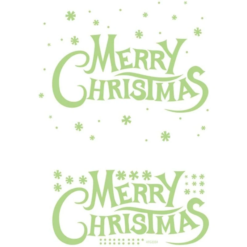 

2Pcs Merry Christmas Luminous Wall Stickers, Christmas Letter Fluorescent Stickers, Window Door Stickers Decoration