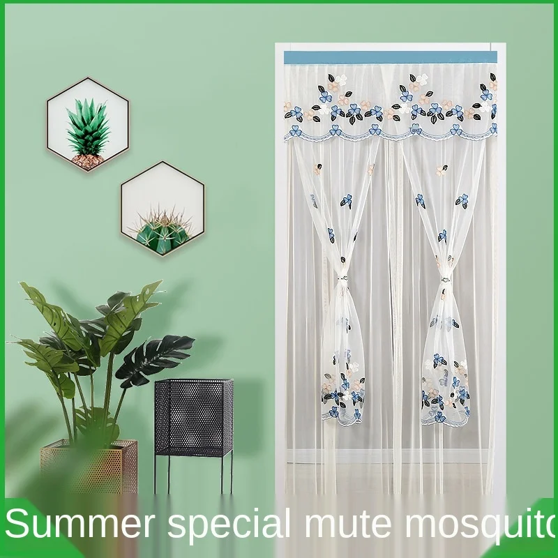 

Mosquito-proof Double-layer Gauze Curtain Ventilation Velcro Installation Non-perforated Gauze Curtain