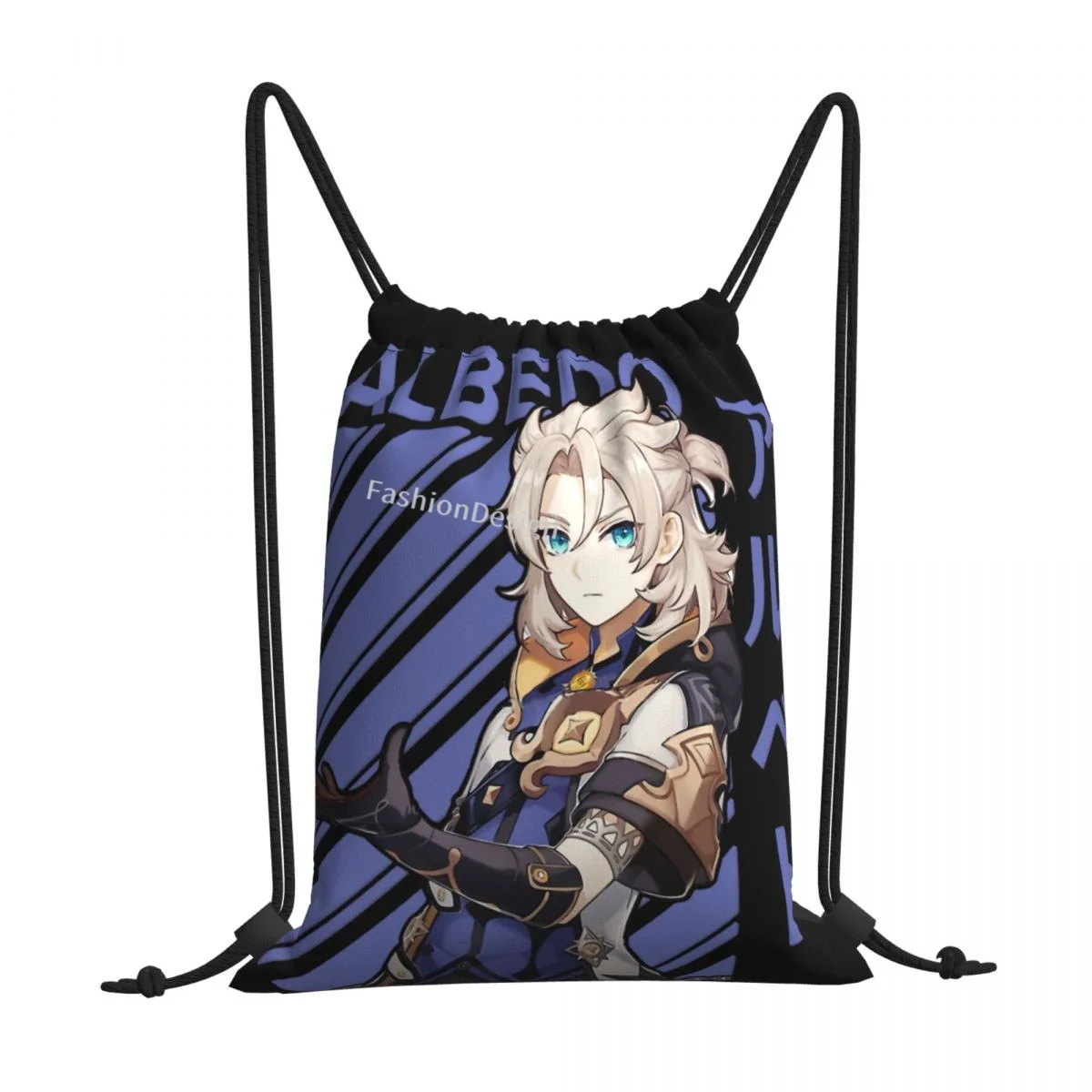 

Albedo Cool Genshin Impact Game Paimon Drawstring Bags Travel Unisex Waterproof Storage Organize Bundle Pocket Rope Bag