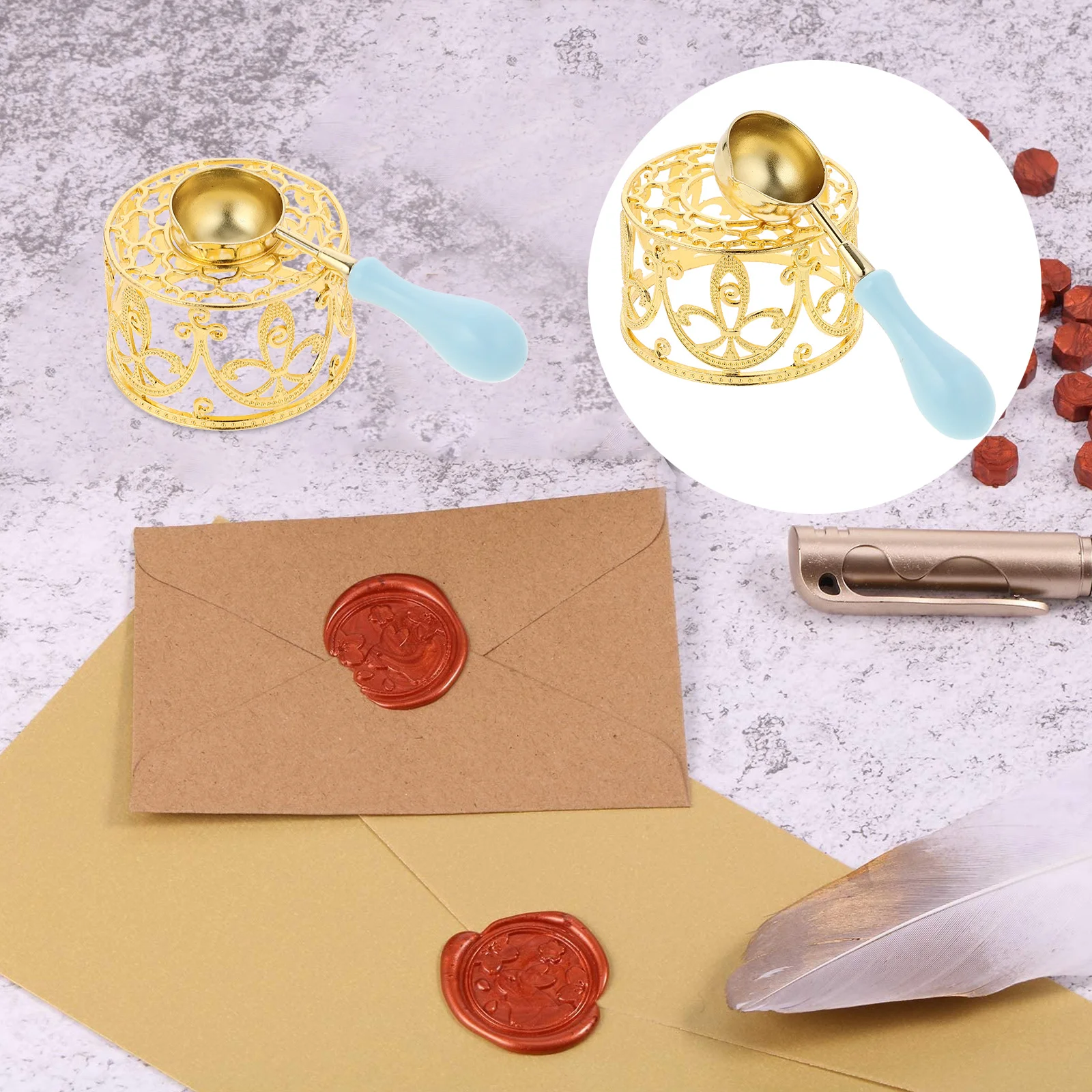 

Heaters Home Wax Seal Spoon Sealing Hollow-out Melter Lacquer Melting Furnace Reusable Warmer Pp Stove