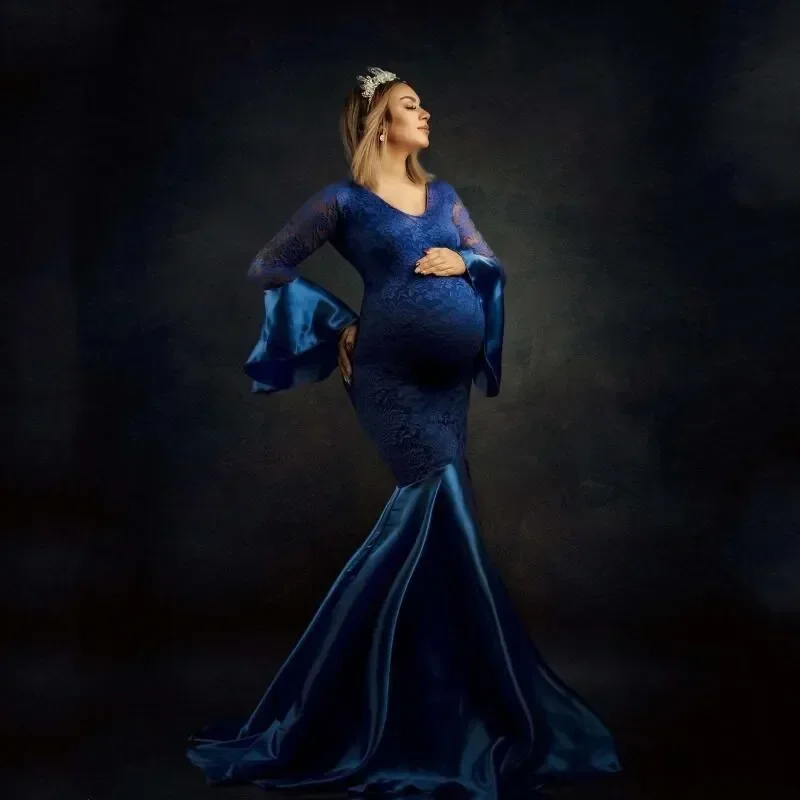 Кружевное платье для беременных и реквизит фотографий платья фотосессии Русалка