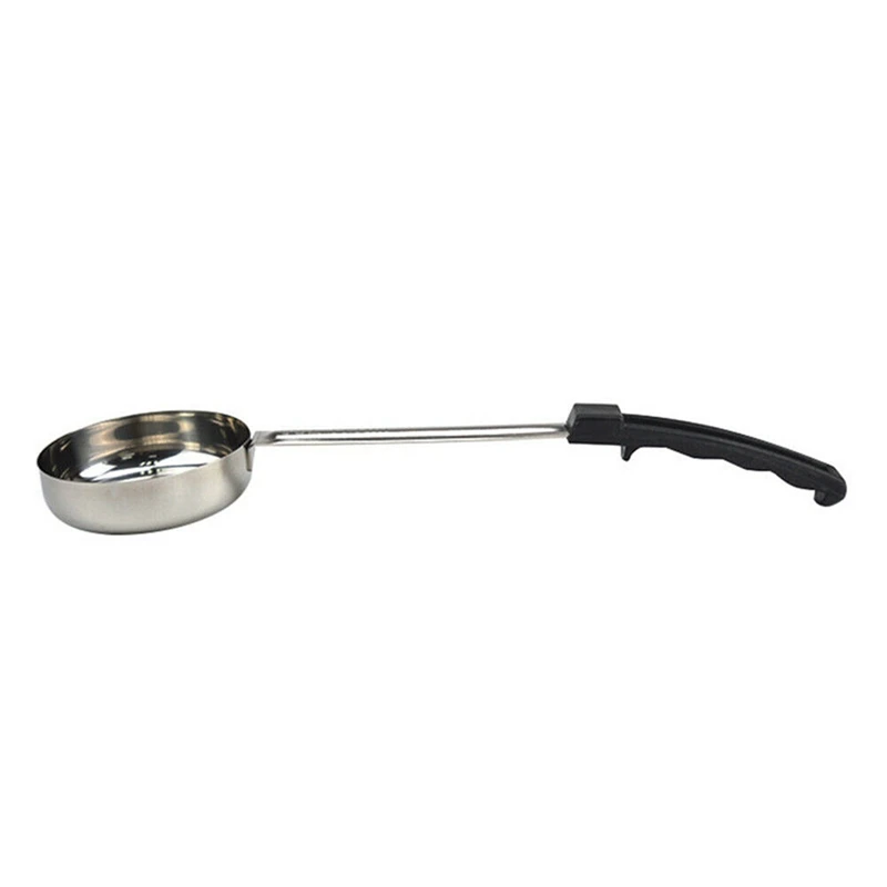 

2X Pizza Spread Sauce Ladle Rubber Handle Flat Bottom Kitchen Cooking Spoon Measuring Stir Soup Spoon -6 Oz