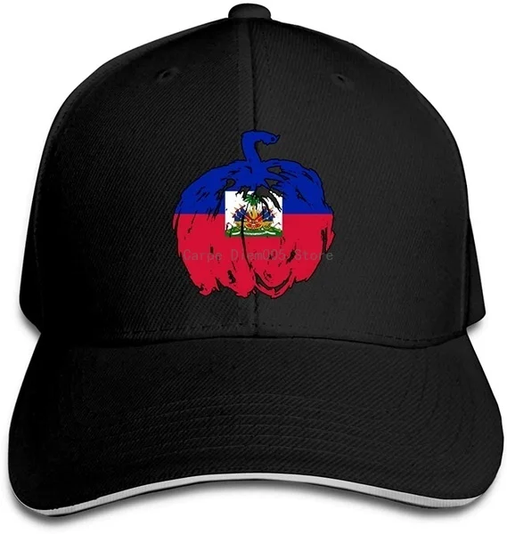 

Unisex Baseball Cap Haiti Pumpkin Halloween Flag Cotton Dad Hat Adjustable Casual Sports & Outdoors Caps Black