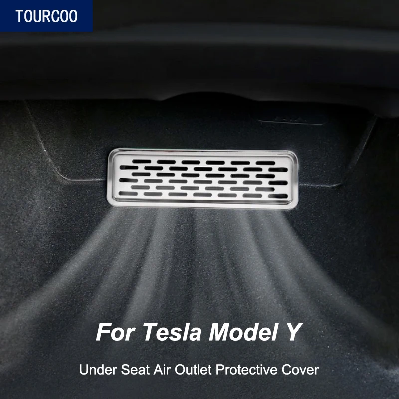 

For Tesla Model Y Under Seat Air Vent Outlet Stainless Steel Protective Cover Car Interior Styling Modification Accessories