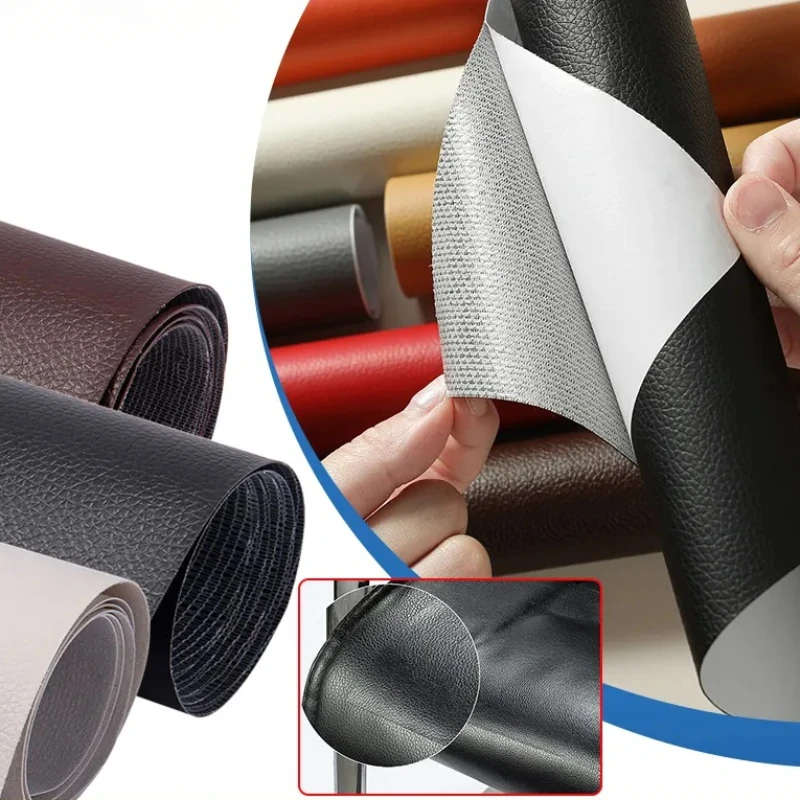 Самоклеящаяся кожа ПУ искусственная для ремонта дивана наклейка мебели стола