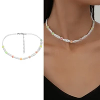 imitation shaped baroque pearl necklace fashion colorful beaded choker necklace girls gift for women jewelry