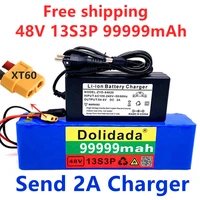 48v99999mah 1000w 13s3p xt60 48v lithium ion battery pack 99999mah for 54 6v e bike electric bicycle scooter with bmscharger