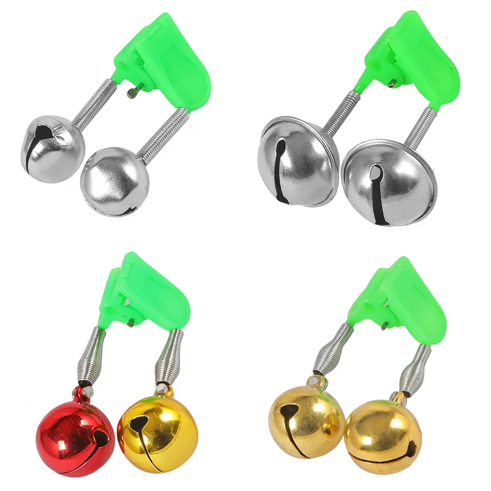 

1pc Screw Bell Spring Plastic Clip Metal Fish Bell Fishing Alarm Double Ring Bells Crisp Sound Fishing Accessories 5/5.4cm