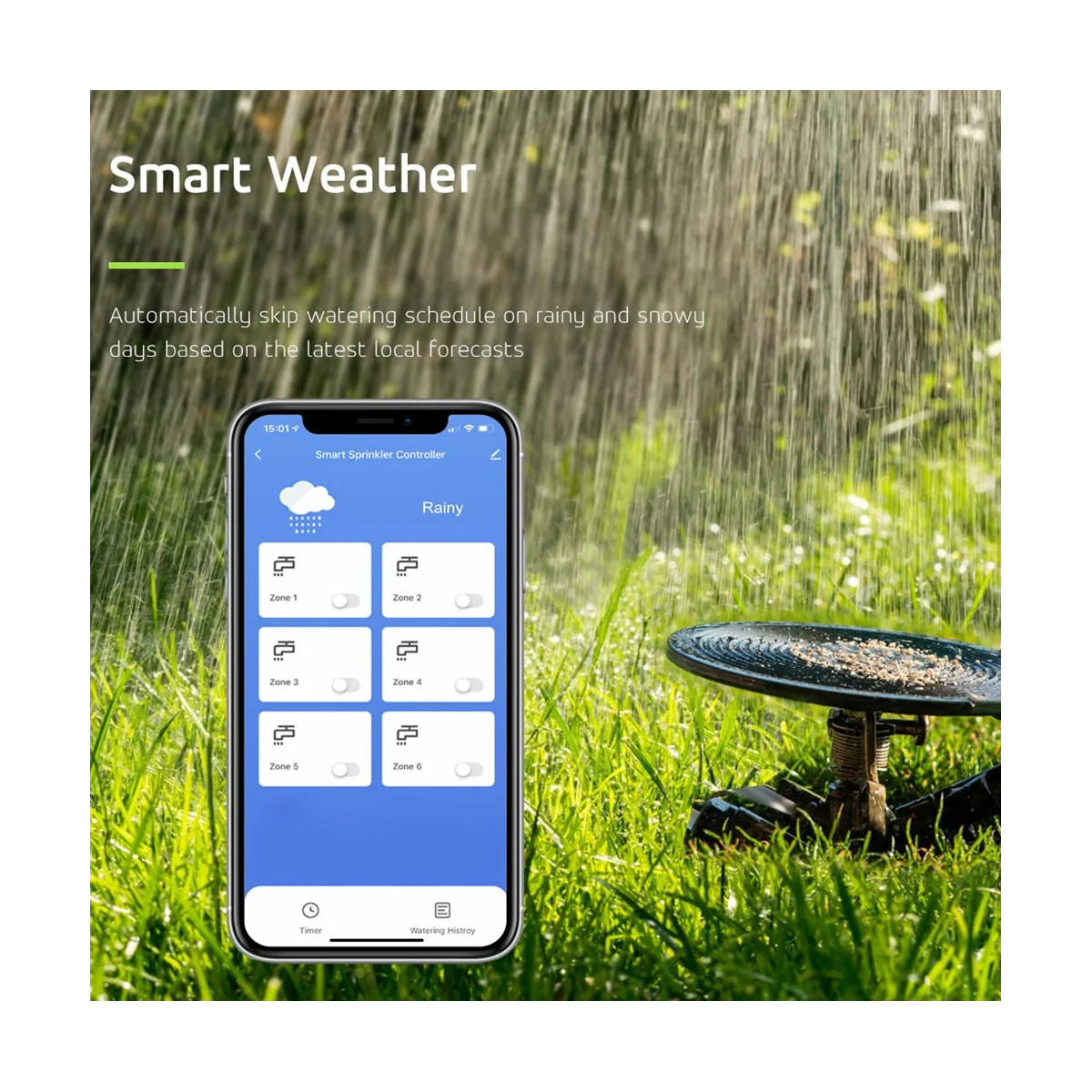 WIFI Smart Watering Timer Garden Irrigation Controller Water Valve Irrigation Timer Smart Watering System(6Way)EU