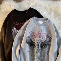 vintage angel gothic ladies hoodie punk harajuku winter print top dark aesthetic fairy death rock style sweatshirt