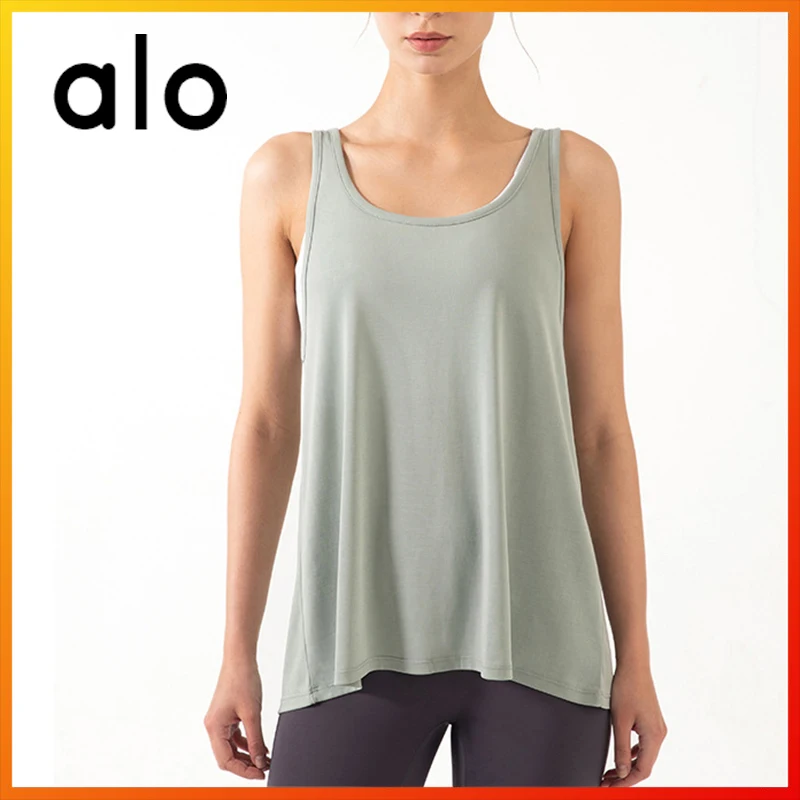 

ALO Yoga Women's Top Simple Sleeveless Beauty Back Breathable Sportswear Fitness Running Yoga Clothing
