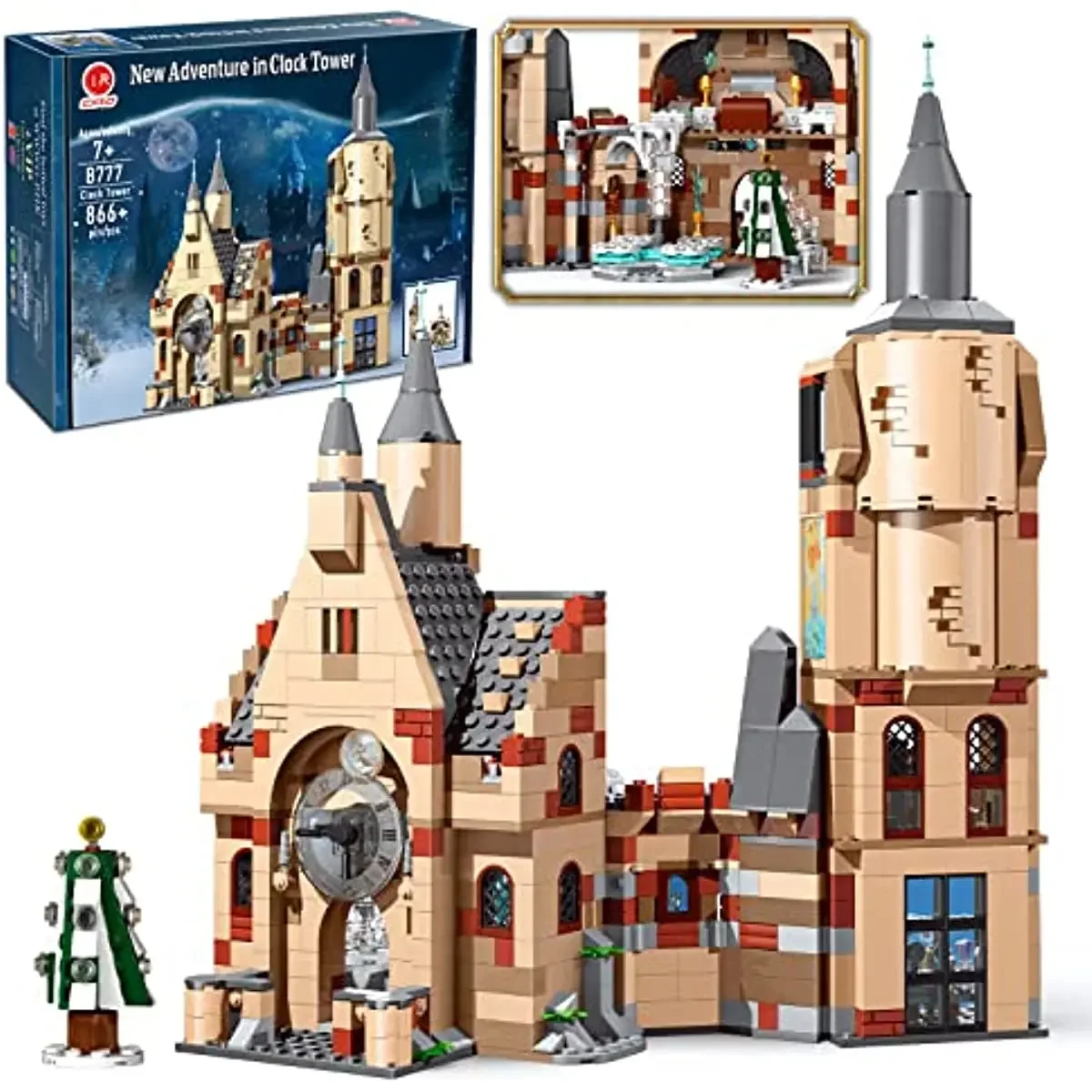 

817PCS Educiro Harry Clock Tower and Great Hall Castle Building Blocks and Play Dumbledore Office Toy Set for Christmas Gifts