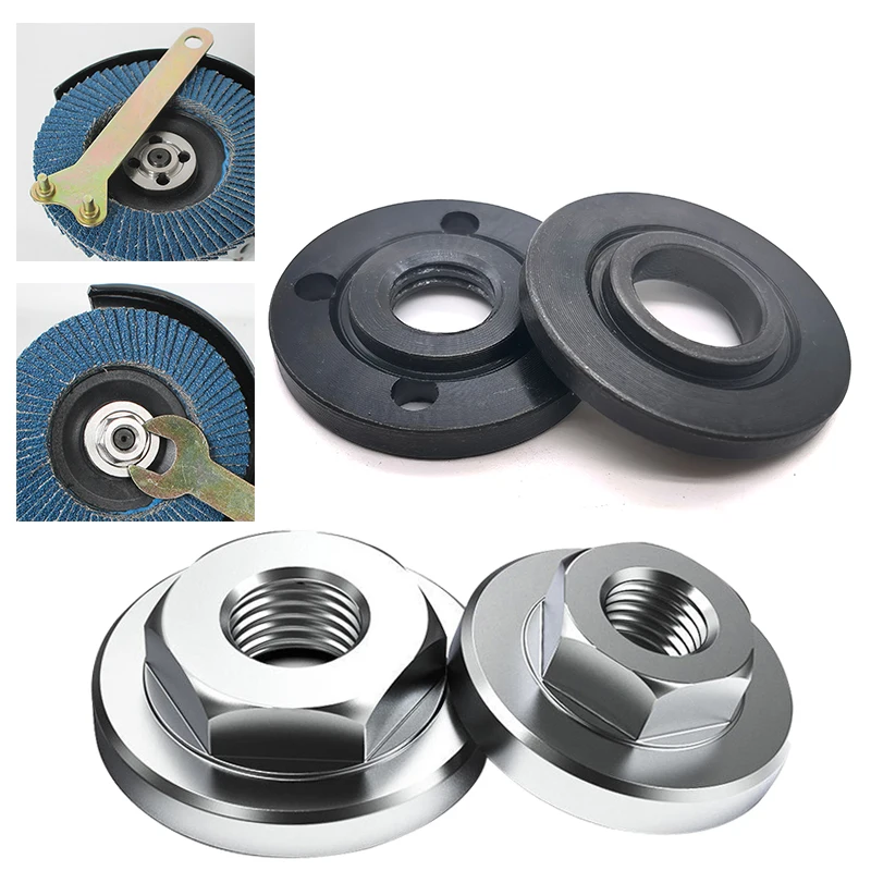 M10/M14 Thread Replacement Angle Grinder Metal Pressure Plate Inner Outer Flange Nut Set Tools for 10mm/14mm Spindle Thread